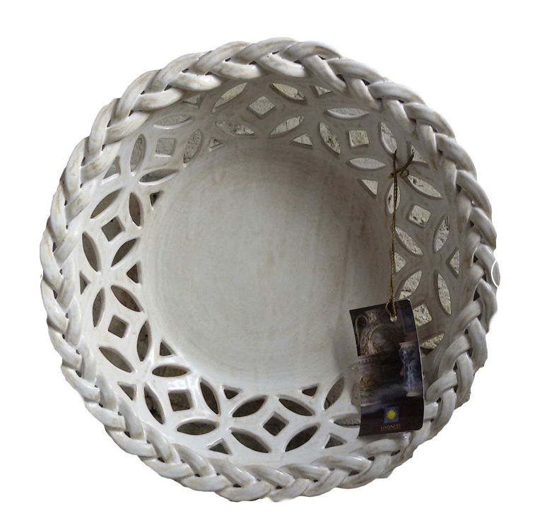 Centrotavola con Treccia e Traforatura “Pertosa” – Ceramiche Simonetti Castelli