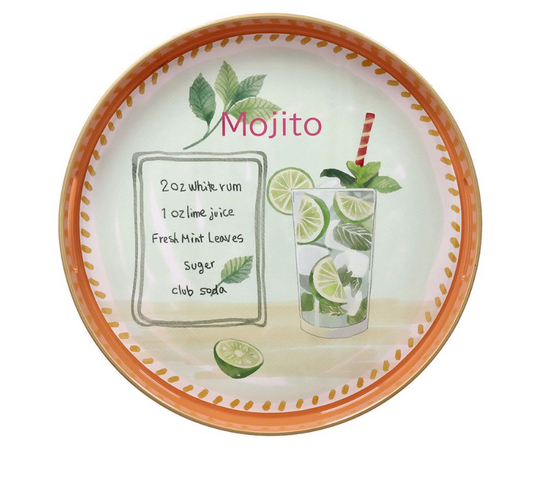 Summer Time — Vassoio Rotondo Mojito in Polipropilene Arancione Ø38xh4 cm