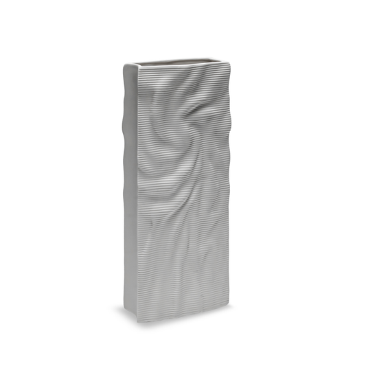 Vaso Increspato Bianco Alto