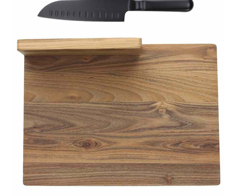 Set Tagliere Rettangolare con Coltello Starbamboo — Legno 33x24 cm