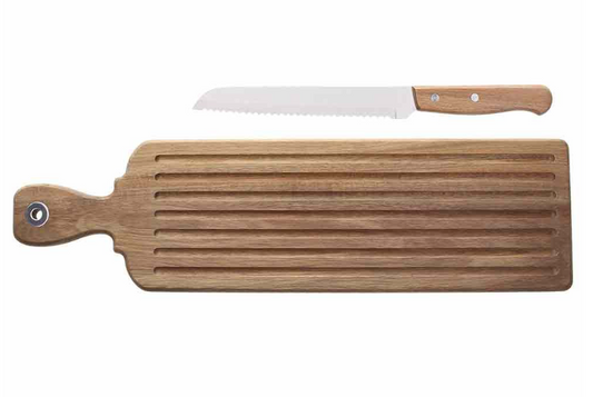 Set Tagliere Pane, con Manico e Coltello Starbamboo